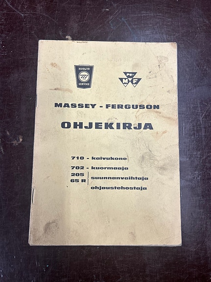 Massey Ferguson ohjekirja 710 kaivukone 702 kuormaaja 205 suunnanvaihtaja 65R oh