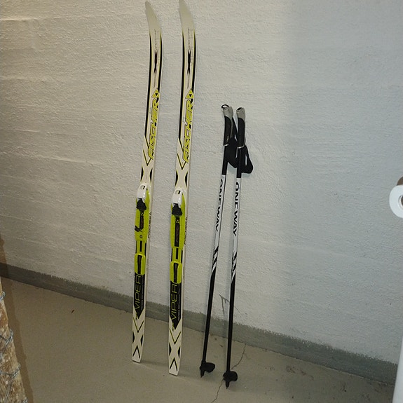 Fisher Viper sukset 130cm + sauvat.