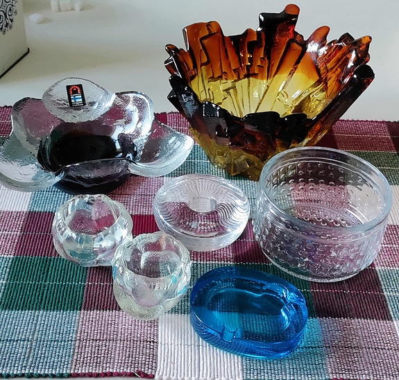 Iittala, Humppila, Nuutajärvi, Riihimäen lasi. Nouto Pylkönmäki.