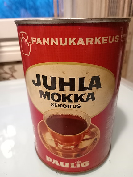 Juhla Mokka kahvipurkki