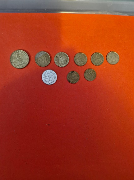 Eestin kolikot 1 Kroon + 20 senti + 10 senti + 5 senti