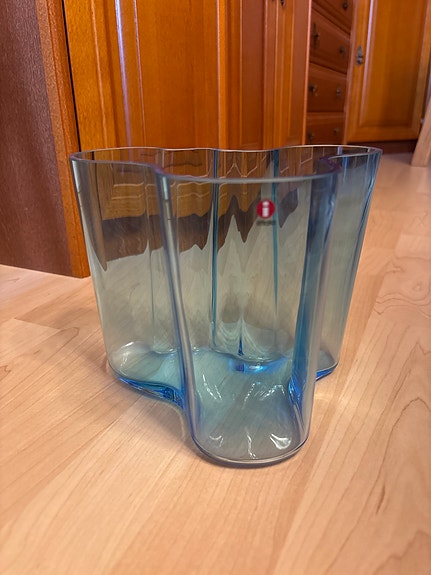 Iittala Aalto maljakko sininen lasi