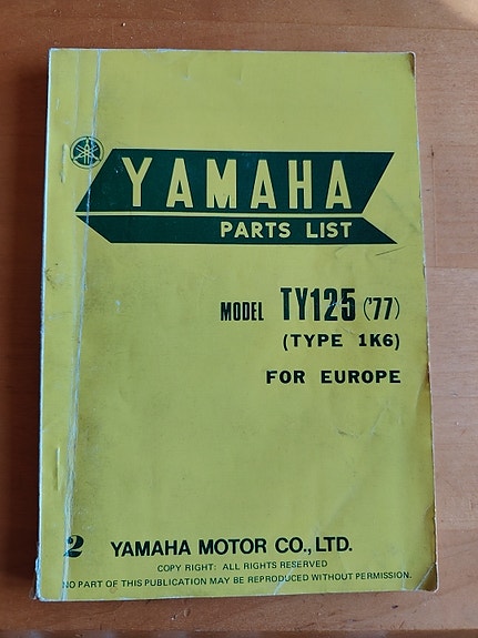 Yamaha TY 125 varaosakirja