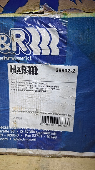 Bmw F80 M3 H&R madallusjouset 28802-2