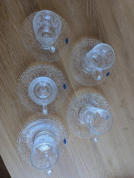 Nuutajärven lasi Apila kahvikupit (5 kpl)