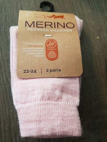 Sidoste merino sukka 2 kpl koko 22-24