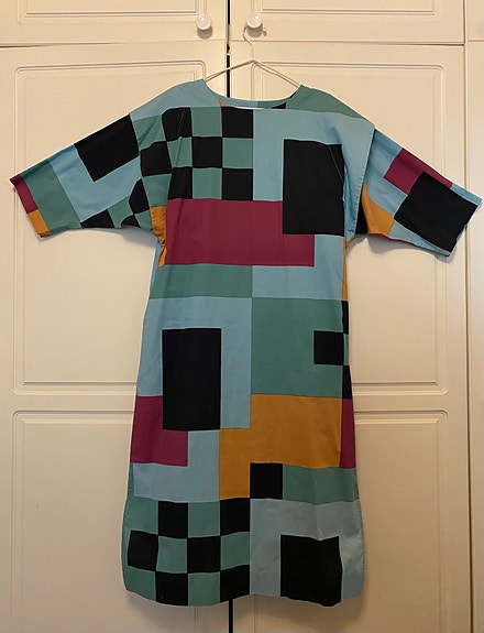 Vintage Marimekko puuvillamekko 1986 Marja Suna