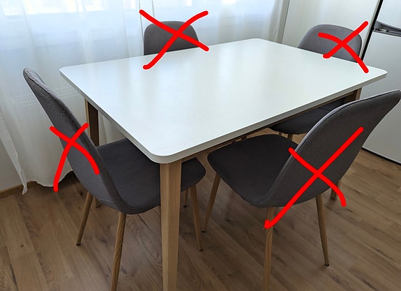 Four person dining table without chairs