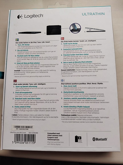 Logitech Ultraohut näppäimistö iPad mini