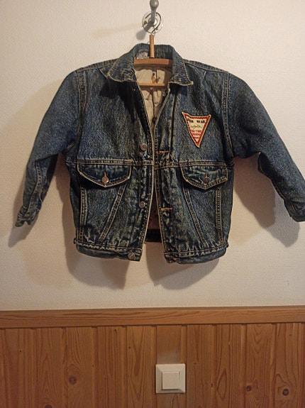 Lasten farkkutakki 128 sininen denim unisex