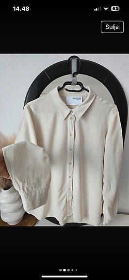 Selected Femme paita beige koko 40 viskoosi-pellavasekoite