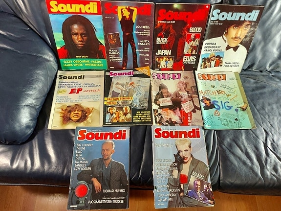 10 kpl Soundi lehtiä 1980-luku