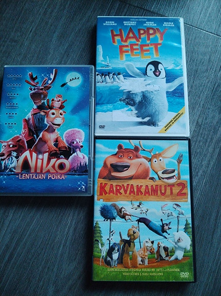 Niko Lentäjän poika, Happy Feet, Karvakamut 2 dvd-elokuvat
