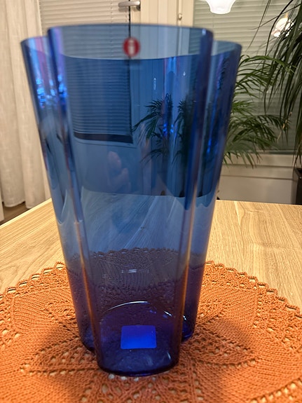 Iittala Aalto maljakko sininen lasi
