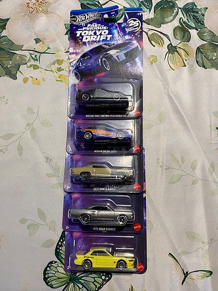 Hot Wheels Fast and Furious Tokyo Drift autosarja 5 kpl