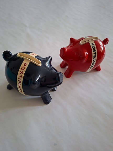 2x Säästöpossu/lipas, Postipankki