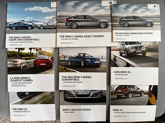 9 x Bmw esitteitä, lukemattomia, yhteishintaan