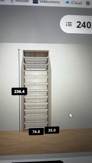 Pax kaappi 75x35x236