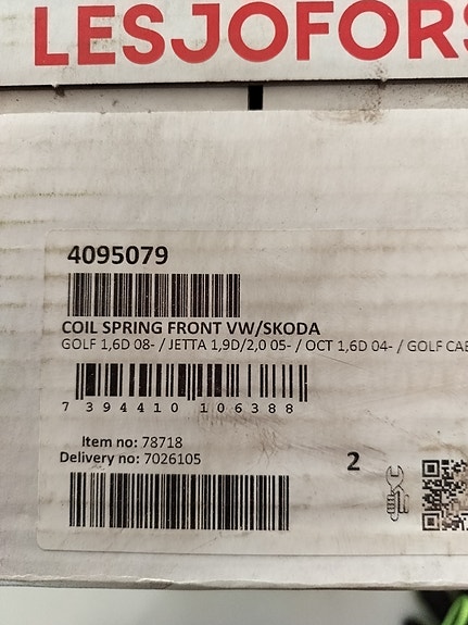Volkswagen Lesjöfors etujousi( 2 kpl)