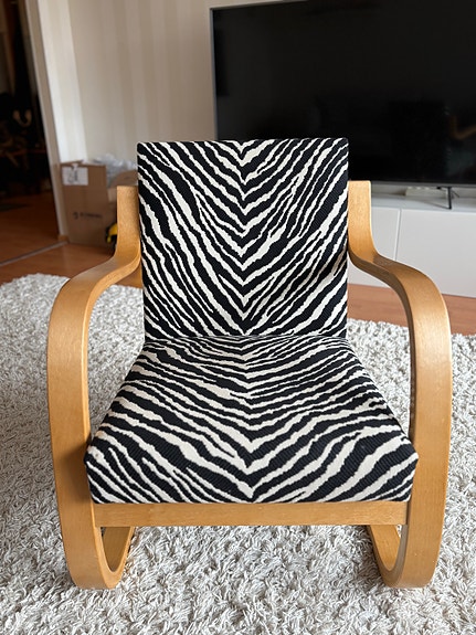 Aalto nojatuoli 402, hunajapetsattu - Zebra