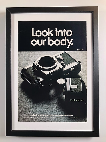 Framed 1978 Vintage Nikon F2 Camera Original Magazine Advertisement