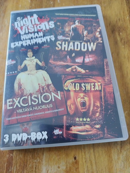 Night Visions 3 DVD-box kauhuelokuvat Excision Shadow Cold Sweat