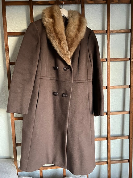Suomi vintage 🇫🇮 Haras Oy villakangastakki (aito kettukaulus) 38/M