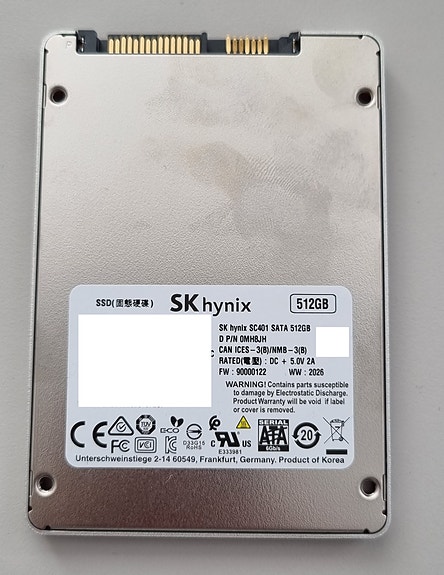 512Gb SKhynix 2.5" SATA SSD kiintolevy