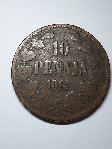 10 penniä 1865