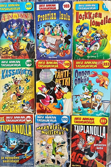 Aku Ankan taskukirja sarjakuvalehdet kokoelma