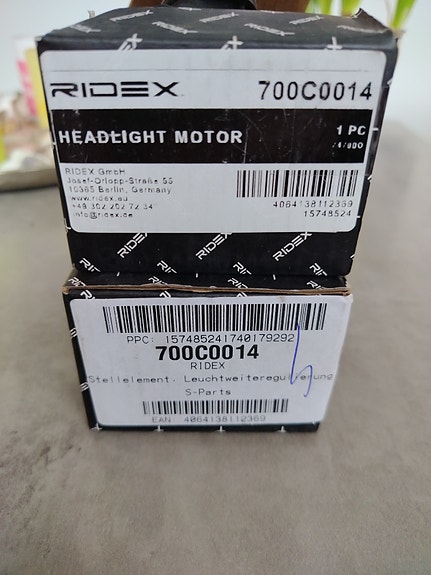 Ridex ajovalojen säätömoottori VAG, Mercedes, Opel, Porsche