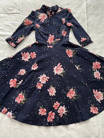 Hearts & Roses vintage-malli kukallinen Swing Dress, 36