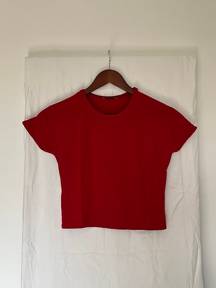 Zara crop top in bright red - size M (smaller)