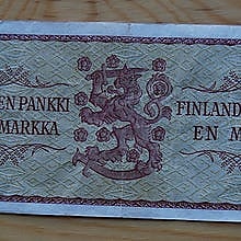 Suomen pankki 1 Markkaa 1963 Suomen leijona.