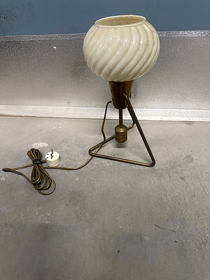 Design lamppu, messinki/ lasi