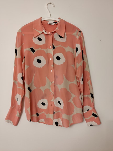 Marimekko  silkkipaita unikko paita silkki