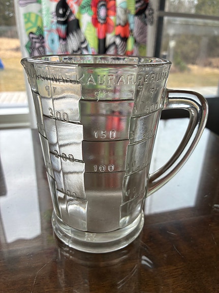 Riihimäen lasi, lasinen mittakannu 0,5 l kirkas