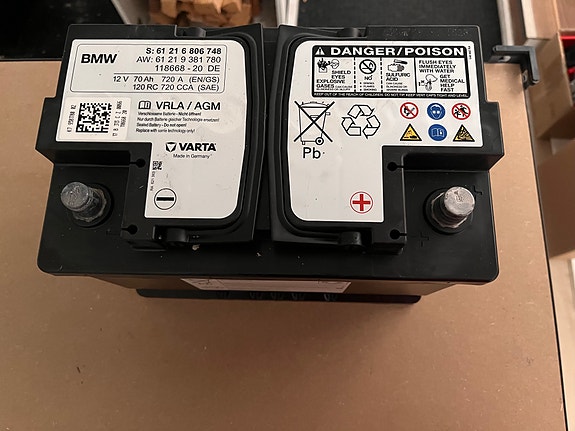 BMW akku Varta AGM 12 V 70ah 720a
