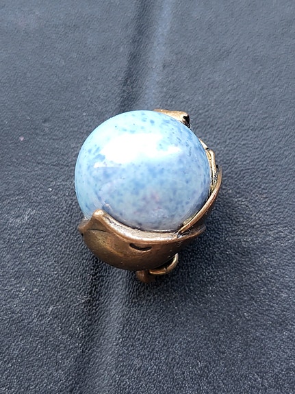 Kalevala koru, Tintti, vaaleansininen kivi, vintage