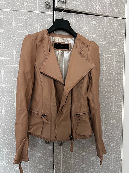 Zara nahkatakki naiset S beige