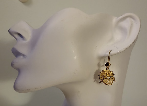 14k keltakulta filigraani korvakorut