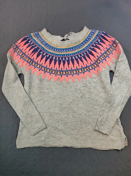 Caslon Kuviollinen Neule - Harmaa - Boho-tyyli - XS/S