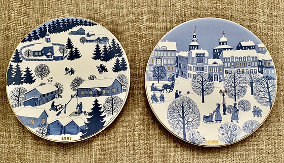 Arabian joululautaset 1981 & 1985 kaksi yhden hintaan