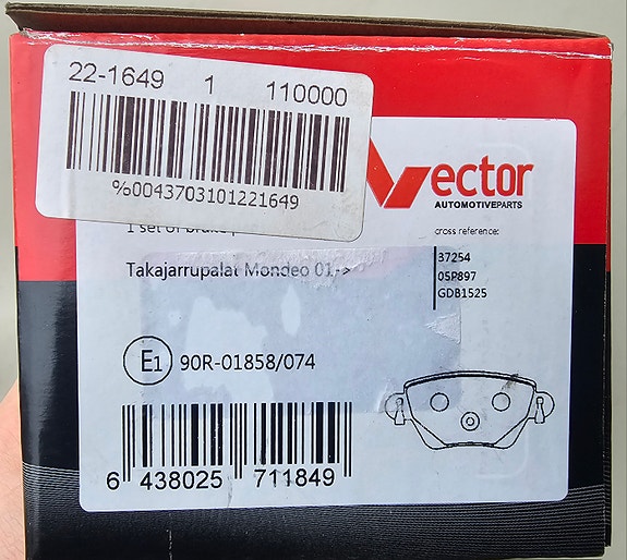 Takajarrupalat Ford Mondeo Mk3:een