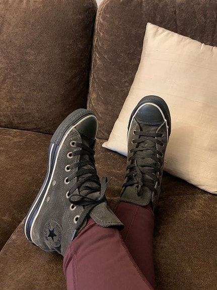Converse unisex tummanharmaat nahkatennarit koko 36,5