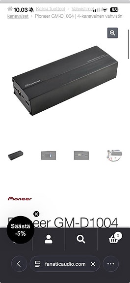 Pioneer GM-D1004 | 4-kanavainen vahvistin