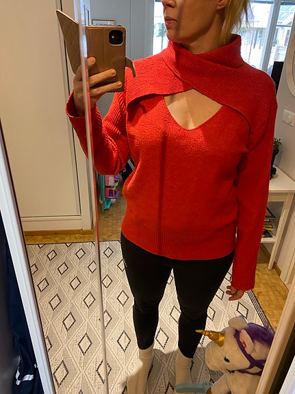 BodyFlirt punainen neule 40/42