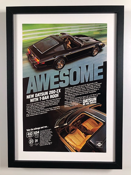 Framed 1980 Vintage Datsun 280-ZX Original Magazine Advertisement