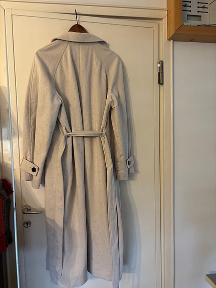 Samsøe tanskalainen vuoriton pellava trench coat  koko L