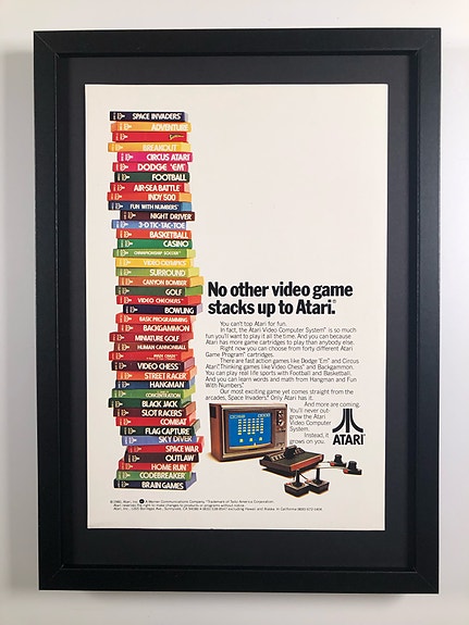 Framed 1980 Vintage Atari 2600 Video Computer System Original Magazine Ad
